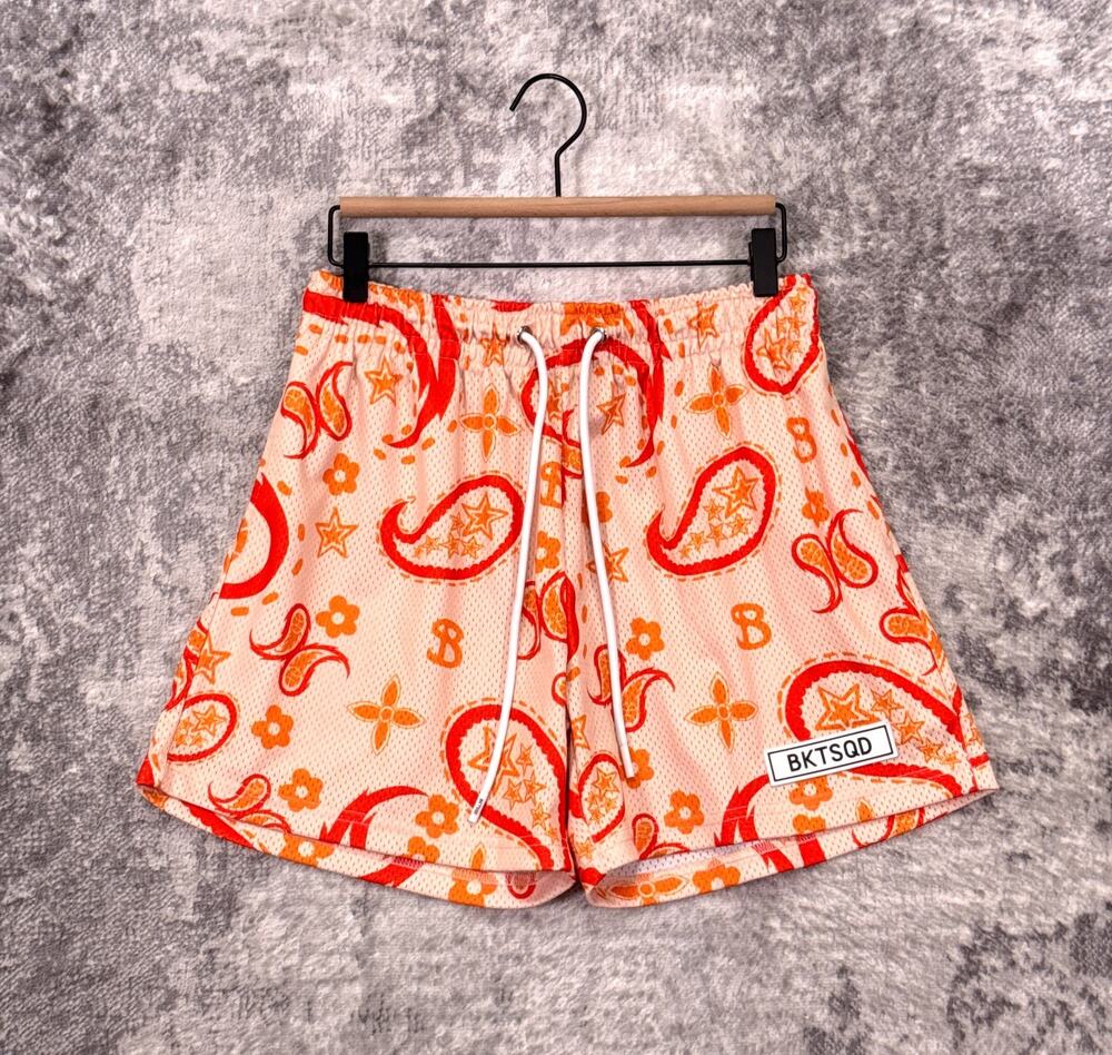 Bucket Squad Shorts Medium Mens BKTSQD Pink Paisley Mesh